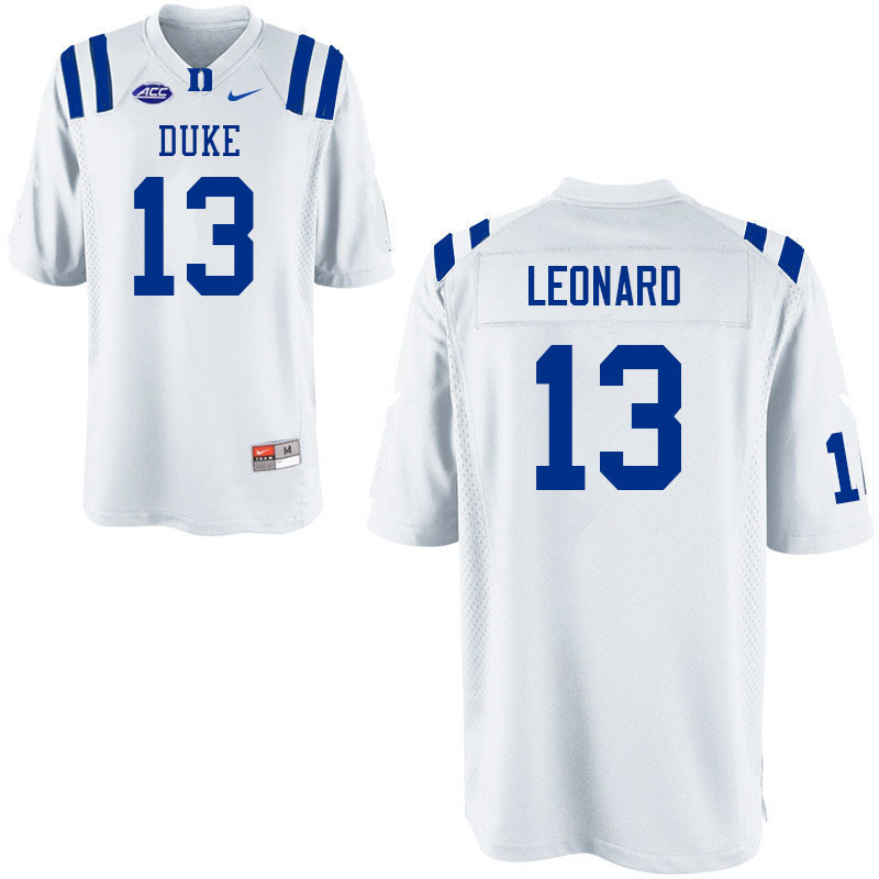 Men #13 Riley Leonard Duke Blue Devils College Football Jerseys Sale-White